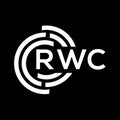 RWC letter logo design. RWC monogram initials letter logo concept. RWC letter design in black background Royalty Free Stock Photo