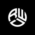 RWD letter logo design on black background. RWD creative initials letter logo concept. RWD letter design