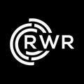 RWR letter logo design. RWR monogram initials letter logo concept. RWR letter design in black background Royalty Free Stock Photo