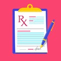 Rx medical prescription blank concept illustration Royalty Free Stock Photo