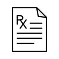 Rx prescription form icon. Medical regular prescription form Royalty Free Stock Photo