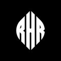 RXR circle letter logo design with circle and ellipse shape. RXR ellipse letters with typographic style. The three initials form a Royalty Free Stock Photo