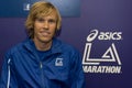 Ryan Hall , american marathon runner attends a press conference