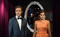 Eva Mendes and Ryan Gosling, wax sculpture, Madame Tussaud Royalty Free Stock Photo