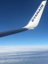 Ryanair above the clouds Royalty Free Stock Photo