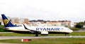 Ryanair aeroplain land on aeroport Royalty Free Stock Photo