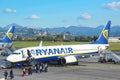 Ryanair aircraft at Orio Al Serio airport in Bergamo