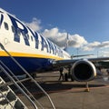 Ryanair airplane at the airport