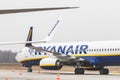 Ryanair airplanes at airport runway