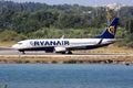 Ryanair Boeing at Corfu Royalty Free Stock Photo