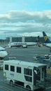 a Ryanair Boeing 737-800 at stansted airport