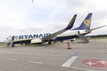 Ryanair Boeing 373 at the airport ready for boarding