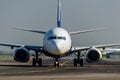 Ryanair close up of nose on the runway Royalty Free Stock Photo