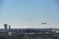 A Ryanair passenger airplane taking off