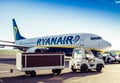 Ryanair plane in airport