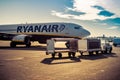 Ryanair plane in airport