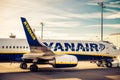 Ryanair plane in airport