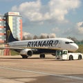 RYANAIR plane at Birmingham Airport