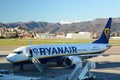 Ryanair plane at Orio al Serio international airport. Bergamo. Italy