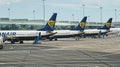 Ryanair planes on the tarmack at Dublin Airport Ireland Royalty Free Stock Photo