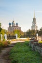 Ryazan Kremlin on autumn - ansamble of ortodox church Royalty Free Stock Photo
