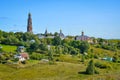 Scenic landscape of the Orthodox Monastery in Poshchupovo village Royalty Free Stock Photo