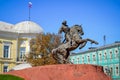 Statue of Evpatiy Kolovrat in Ryazan city Royalty Free Stock Photo