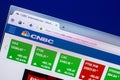 Ryazan, Russia - April 29, 2018: Homepage of CNBC website on the display of PC, url - CNBC.com. Royalty Free Stock Photo
