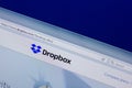 Ryazan, Russia - April 16, 2018 - Homepage of Dropbox cloud service on the display of PC. Royalty Free Stock Photo