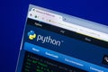 Ryazan, Russia - April 29, 2018: Homepage of Python website on the display of PC, url - Python.org