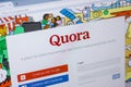 Ryazan, Russia - April 16, 2018 - Homepage of Quora website on the display of PC, url - quora.com. Royalty Free Stock Photo
