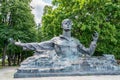 RYAZAN, RUSSIA - AUGUST 3, 2022: Monument to Sergei Yesenin, a 20th-century Russian lyric poet known for his lyrical