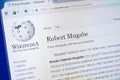 Ryazan, Russia - August 19, 2018: Wikipedia page about Robert Mugabe on the display of PC. Royalty Free Stock Photo