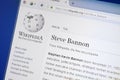 Ryazan, Russia - August 19, 2018: Wikipedia page about Steve Bannon on the display of PC. Royalty Free Stock Photo