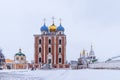 Ryazan, Russia - January 20, 2018: Winter panoramic view of Ryazan Kremlin, Ryazan, Russia