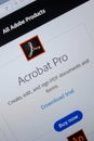 Ryazan, Russia - July 11, 2018: Adobe Acrobat Pro, software logo on the official website of Adobe. Royalty Free Stock Photo