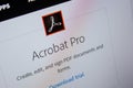 Ryazan, Russia - July 11, 2018: Adobe Acrobat Pro, software logo on the official website of Adobe. Royalty Free Stock Photo