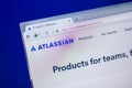 Ryazan, Russia - June 05, 2018: Homepage of Atlassian website on the display of PC, url - Atlassian.com.