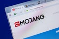 Ryazan, Russia - June 17, 2018: Homepage of Mojang website on the display of PC, url - Mojang.com.