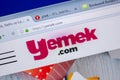 Ryazan, Russia - June 05, 2018: Homepage of Yemek website on the display of PC, url - Yemek.com. Royalty Free Stock Photo