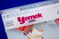 Ryazan, Russia - June 05, 2018: Homepage of Yemek website on the display of PC, url - Yemek.com. Royalty Free Stock Photo