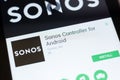 Ryazan, Russia - June 24, 2018: Sonos Controller for Android mobile app on the display of tablet PC.