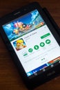 Ryazan, Russia - March 21, 2018 - Clash of Clans mobile app on the display of tablet PC. Royalty Free Stock Photo