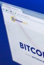 Ryazan, Russia - March 29, 2018 - Homepage of Bitcoin Gold cryptocurrency on PC display, web address - bitcoingold.org.