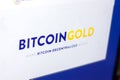 Ryazan, Russia - March 29, 2018 - Homepage of Bitcoin Gold cryptocurrency on PC display, web address - bitcoingold.org.