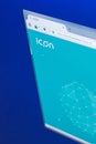 Ryazan, Russia - March 29, 2018 - Homepage of Icon cryptocurrency on PC, web adress - icon.foundation.