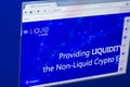 Ryazan, Russia - March 29, 2018 - Homepage of Liquid cryptocurrency on the PC display, web address - liquid.plus.
