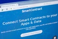 Ryazan, Russia - March 29, 2018 - Homepage of Smart Contract crypto currency on the PC, web - smartcontract.com