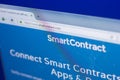 Ryazan, Russia - March 29, 2018 - Homepage of Smart Contract crypto currency on the PC, web - smartcontract.com