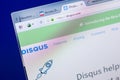 Ryazan, Russia - May 08, 2018: Disqus website on the display of PC, url - Disqus.com.